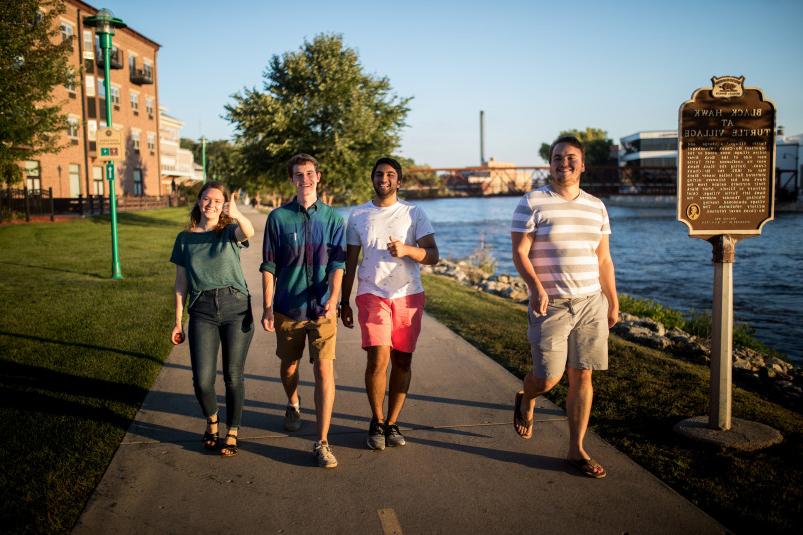 The Beloit Riverwalk is used by walkers and bicyclists alike.